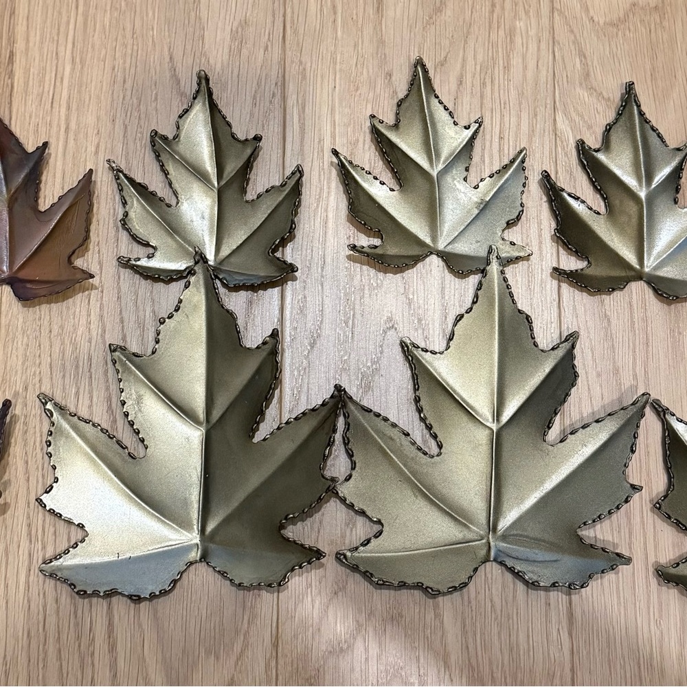 Pottery Barn metal leaf decor